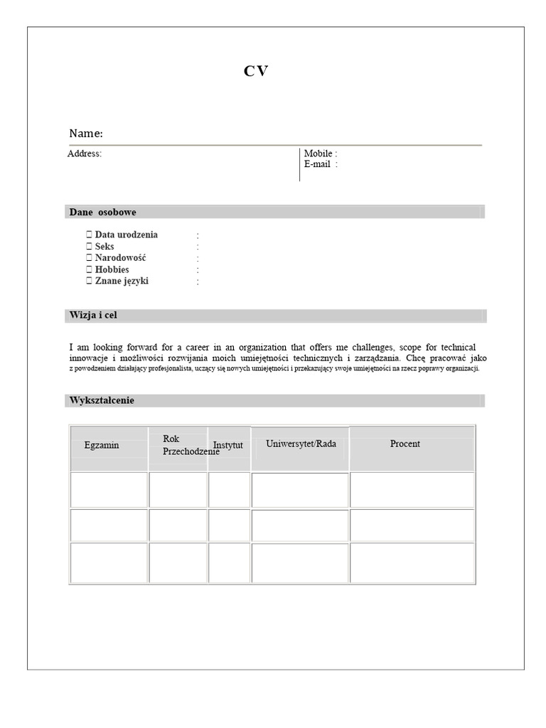 Format CV | PDF