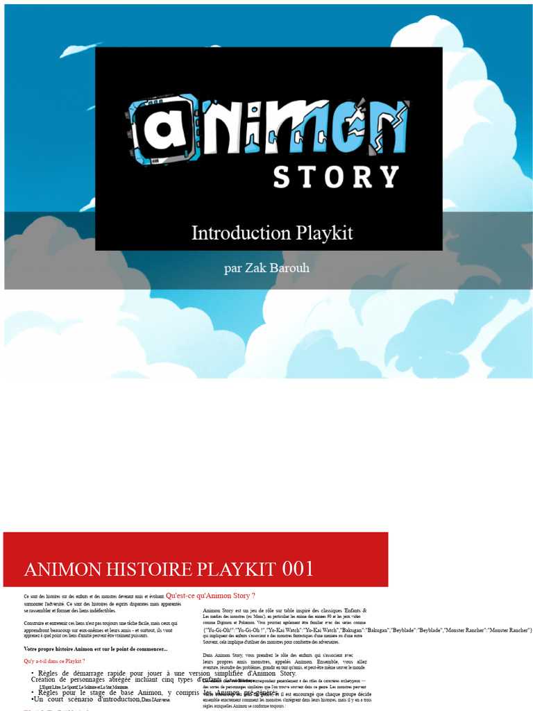 Introduction au Playkit Animon Story | PDF | Dé | Jeux de table