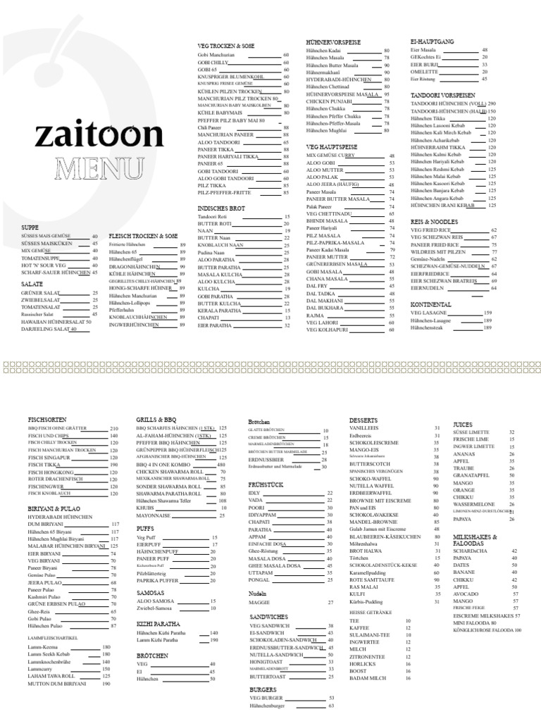 Zaitoon Menü | PDF