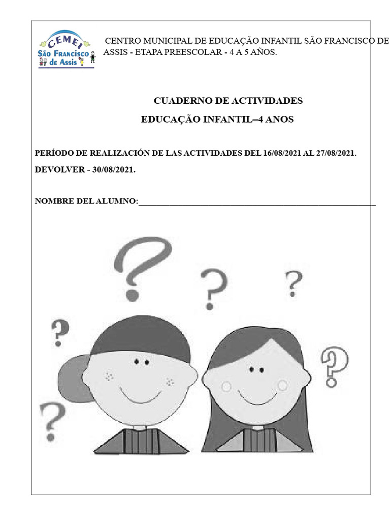 Actividades Preescolares para Niños de 4 a 5 Años | PDF | Educación de ...