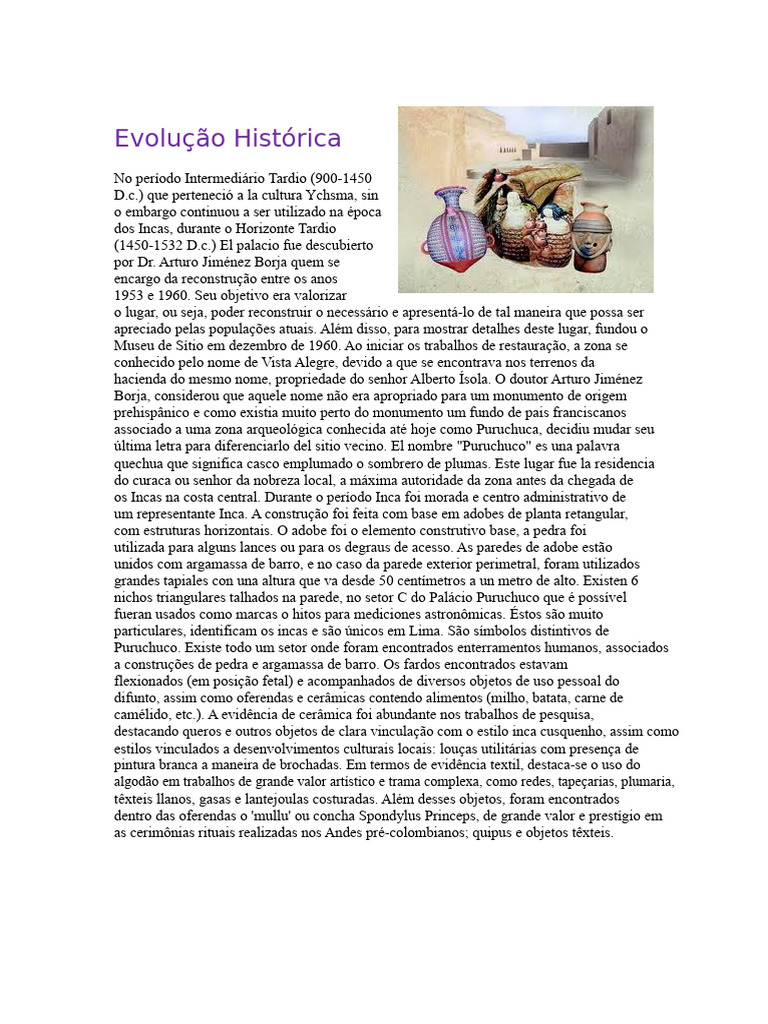 História e Arquitetura de Puruchuco | PDF | Império Inca