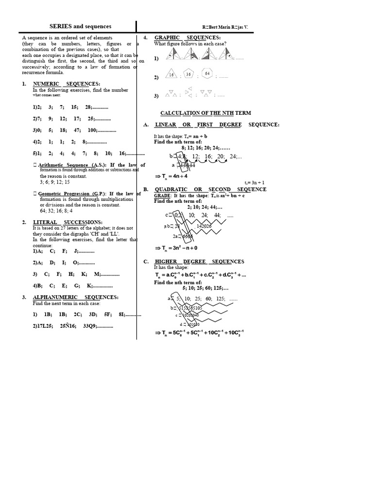Raz Mat - 01 - Series & Sequences ® - ® | PDF | Arithmetic | Mathematics