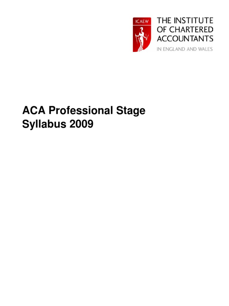 ICAEW SYLLABUS - Professional Stage | PDF | Internal Control | Law Of ...