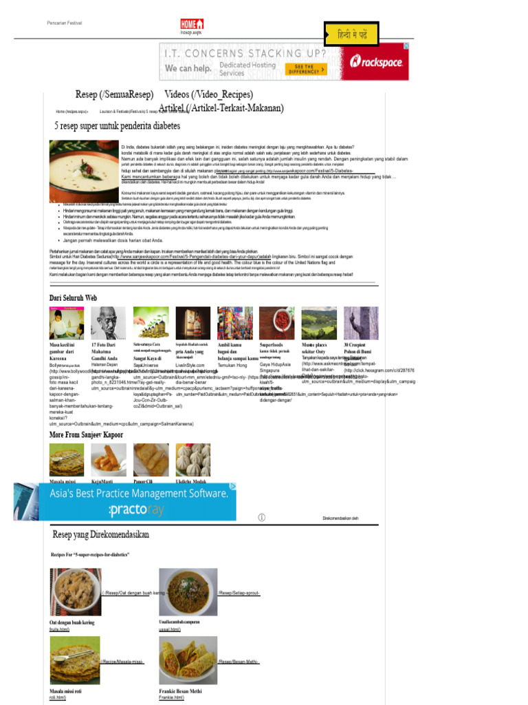 5 Resep Super Untuk Diabetes - Resep - Chef Sanjeev Kapoor | PDF