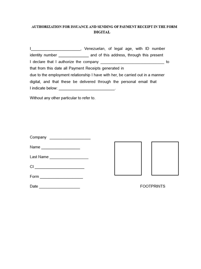 Authorization For The Issuance and Sending of Payment Receipt in ...