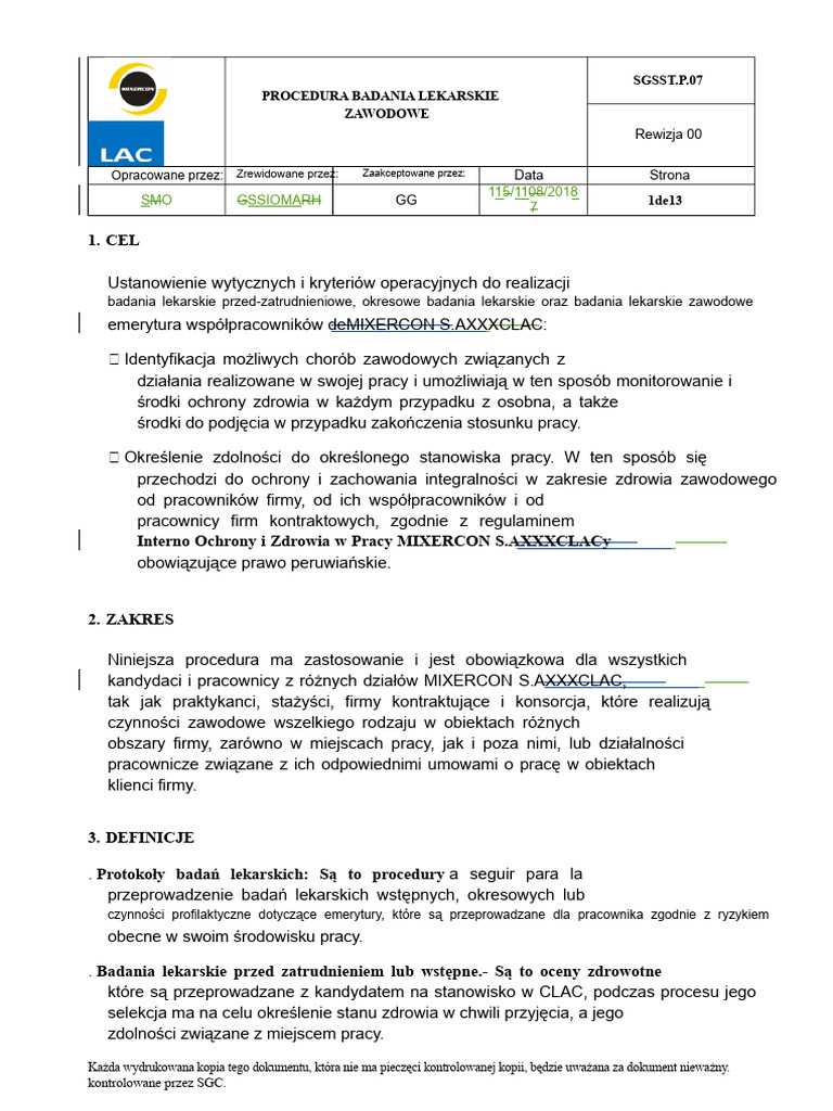 SGSST.P.07 Procedura EMO | PDF