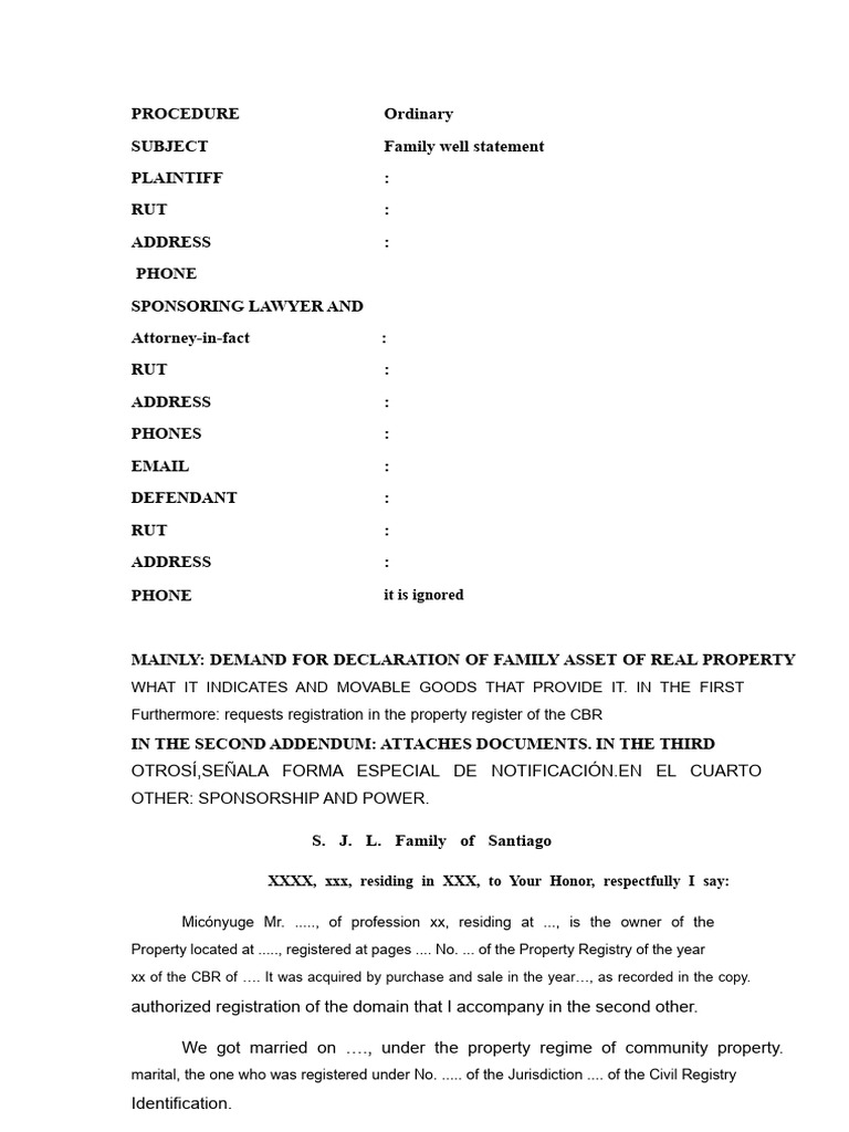 Family Property Declaration Procedure | PDF | Common Law | Civil Law ...