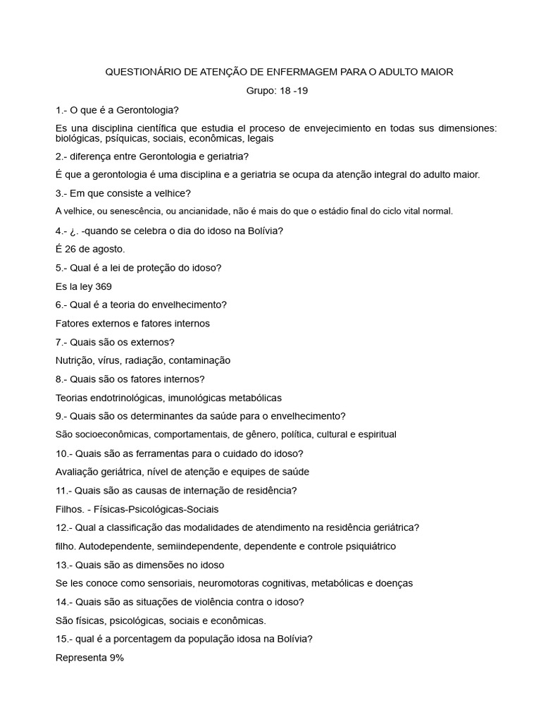Cuidados e Envelhecimento do Idoso | PDF | Gerontologia | Envelhecimento