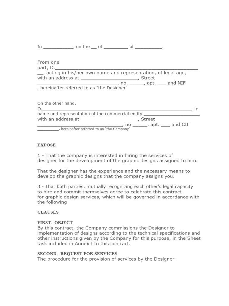 Basic Contract For Graphic Design | PDF | Civil Law (Legal System ...