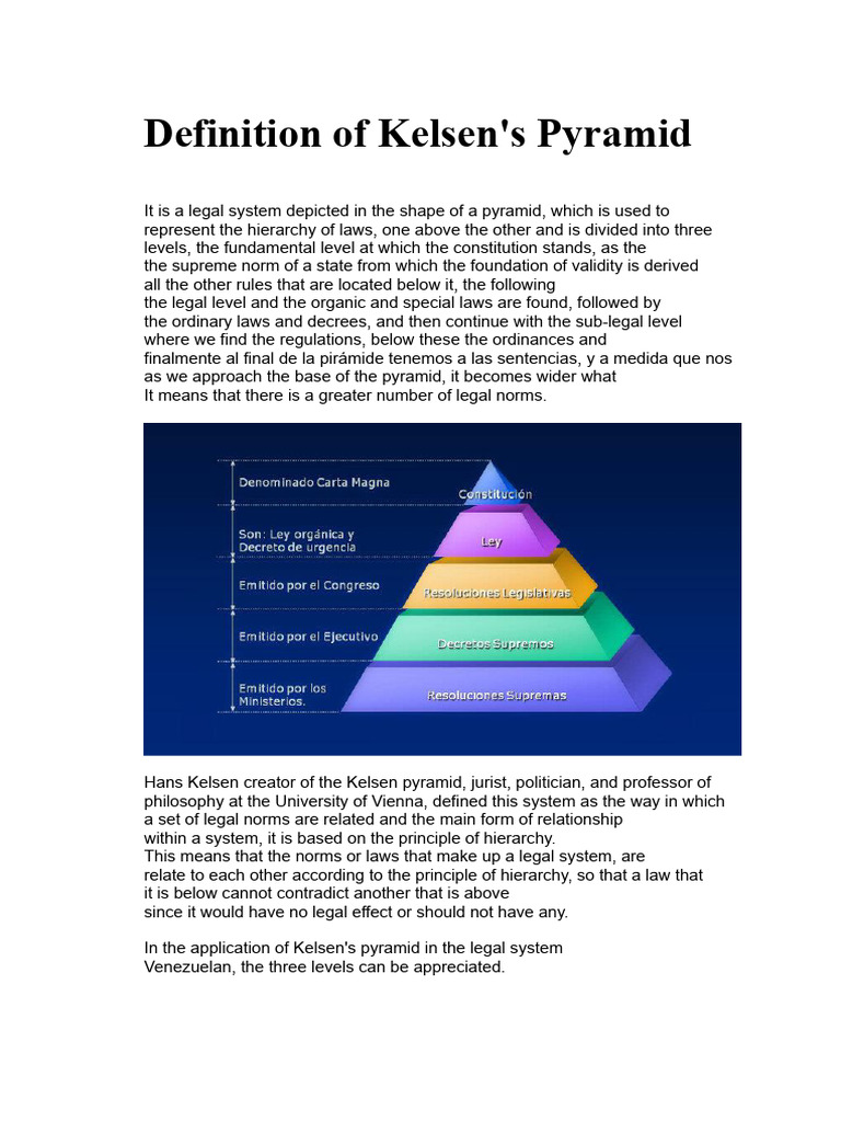 Kelsen's Pyramid: Legal Hierarchy Explained | PDF | United States ...