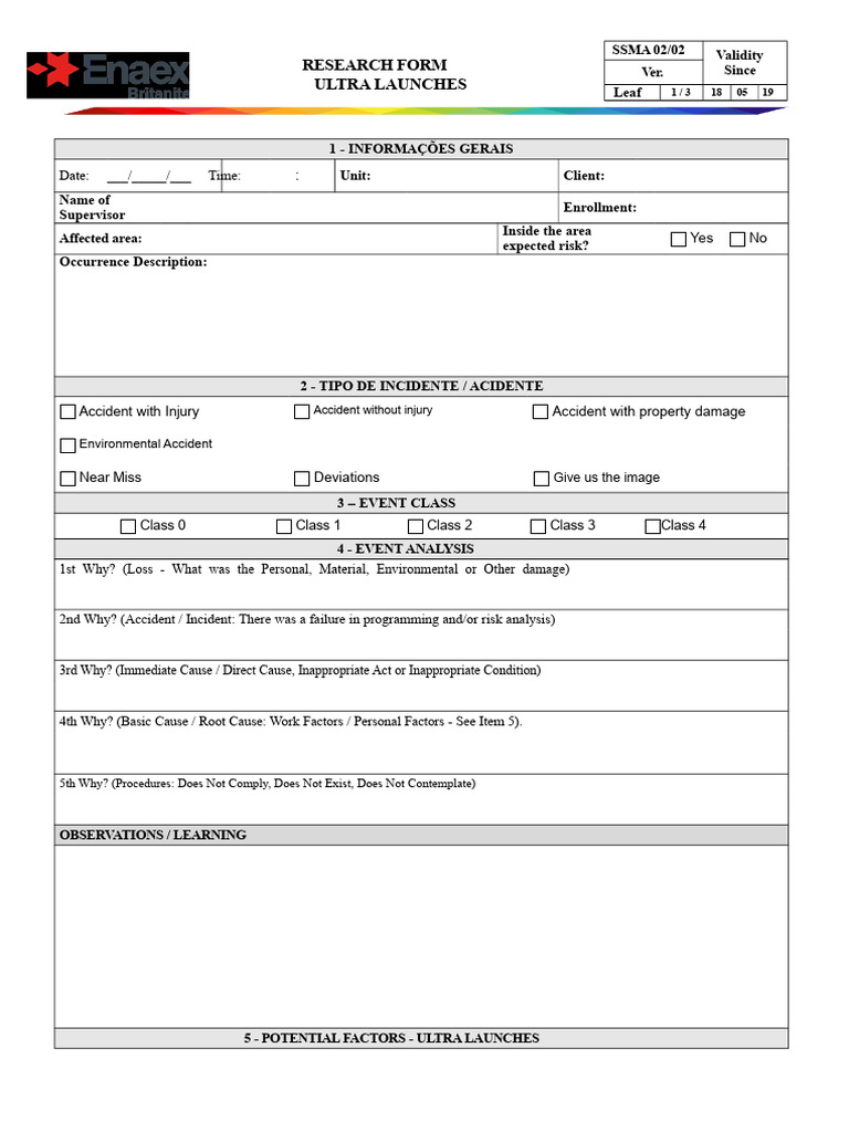 Ultra Launches Incident Investigation Form | PDF | Risk