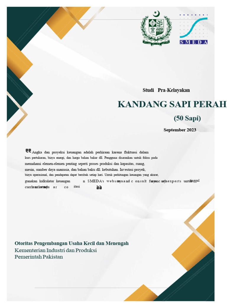 Peternakan Susu 50 Sapi Rp. 83,89 Juta Sep-2023 | PDF