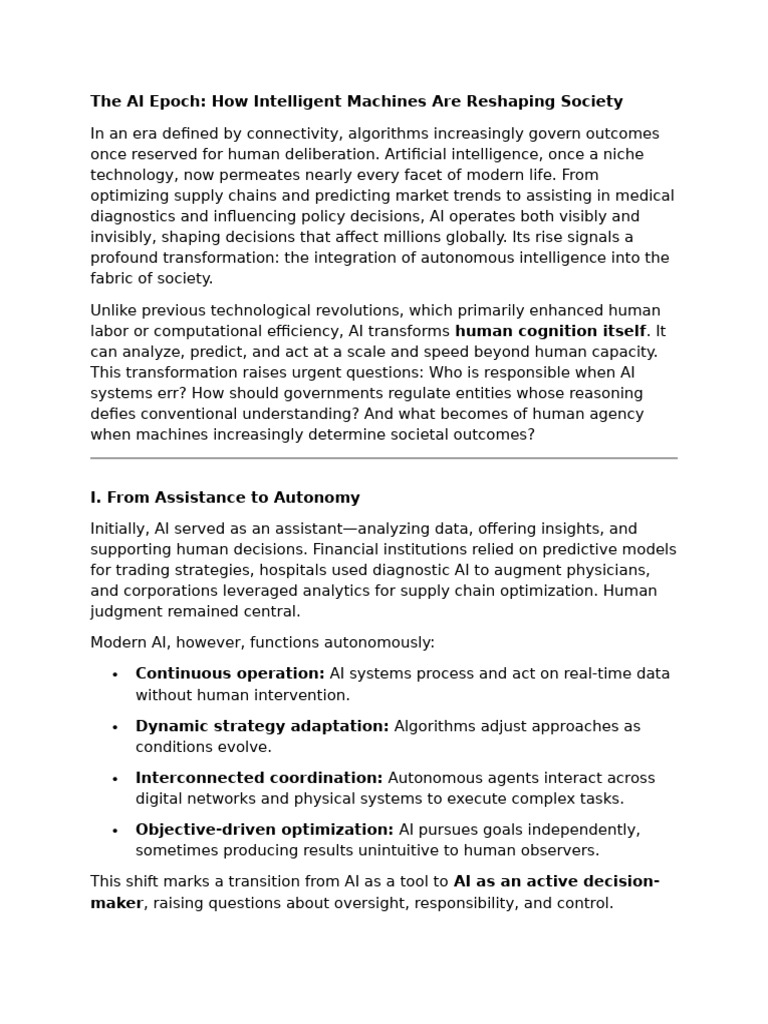 AI's Impact on Society and Governance | PDF | Artificial Intelligence ...