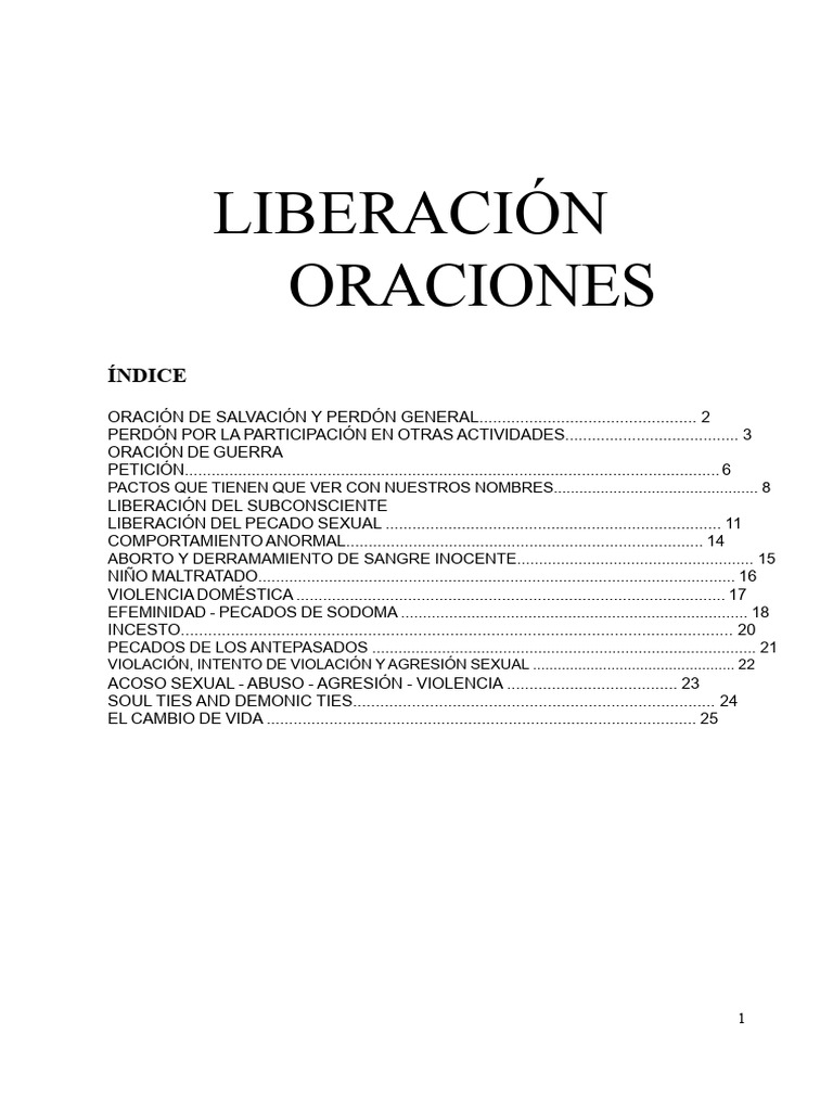 Oraciones de Liberación PDF | PDF | Cristo (título) | Demonios