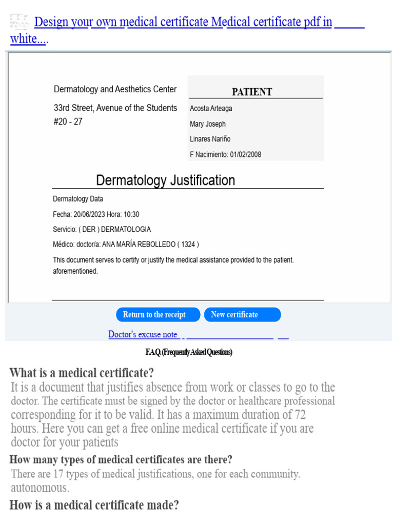 Custom Medical Certificate Template | PDF