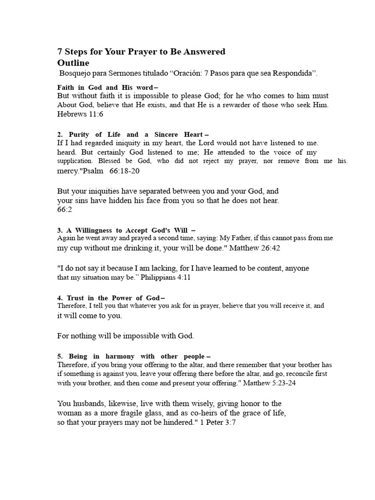 7 Steps to Answered Prayer Guide | PDF