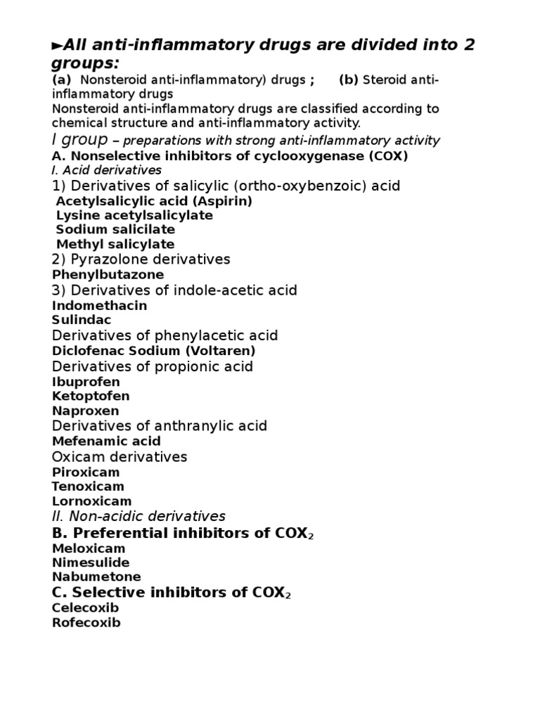 Classification of Anti-Inflammatory Drugs | PDF | Analgesic | Opioid
