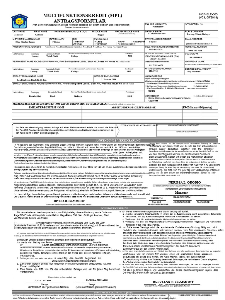 HDMF Darlehensantrag | PDF