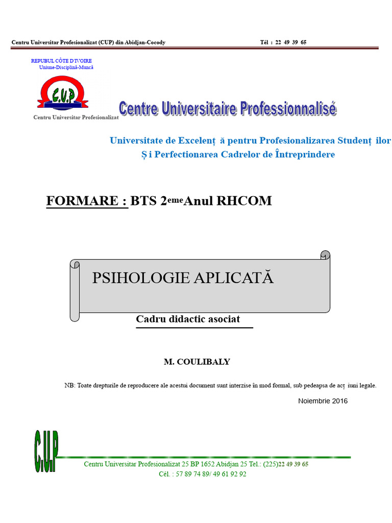 CURS PSHO A Doua An | PDF
