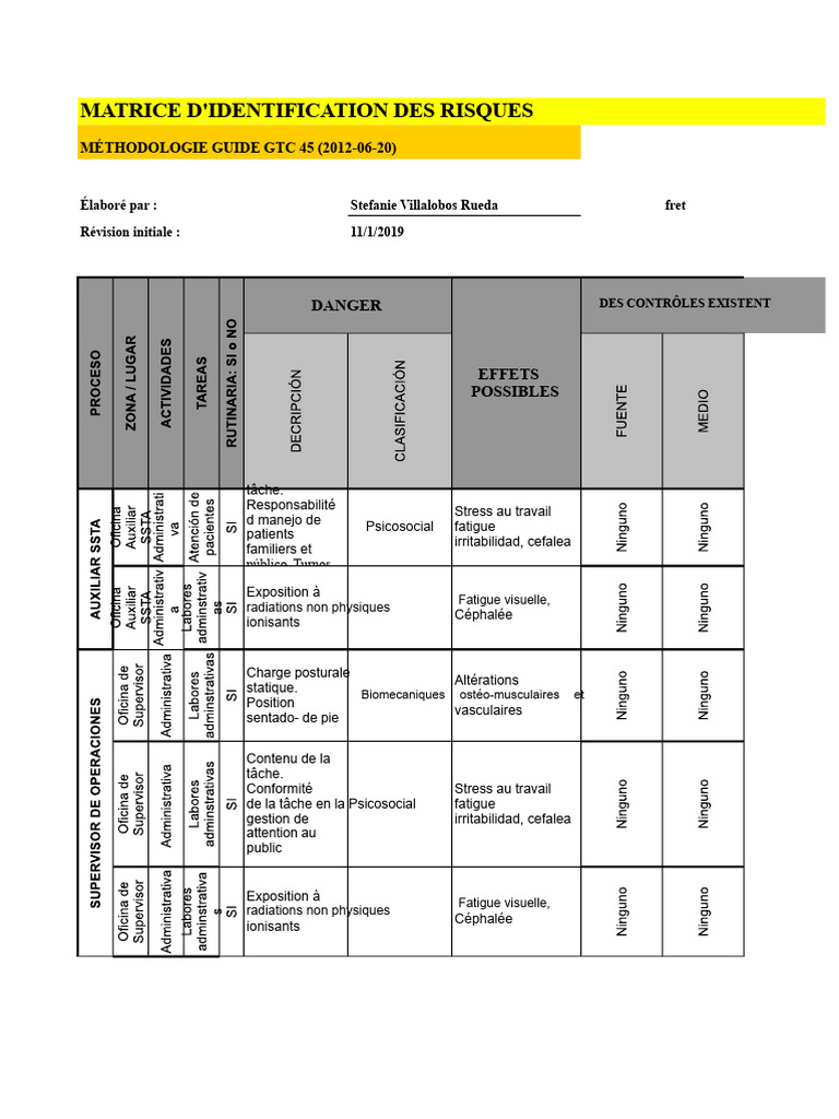 Identification des Risques au Travail | PDF