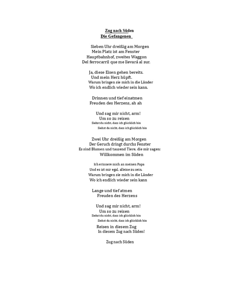Lieder Der Reise - Text | PDF