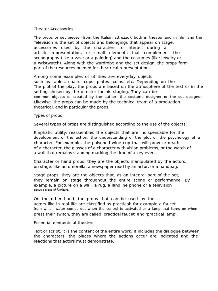 Theater Accessories | PDF | Theatre | Semiotics