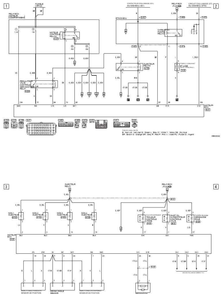 Schéma électrique moteur et relais | PDF | Allumage | Injection (moteur)