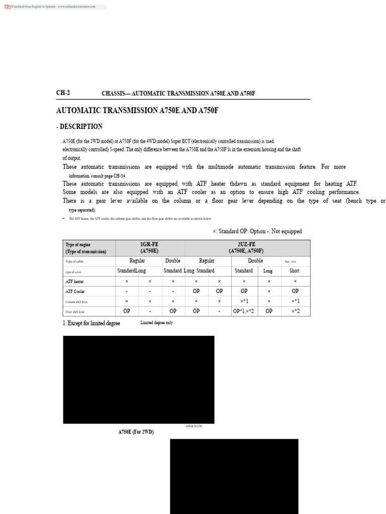 A750E and A750F Transmission Overview | PDF | Automatic Transmission ...