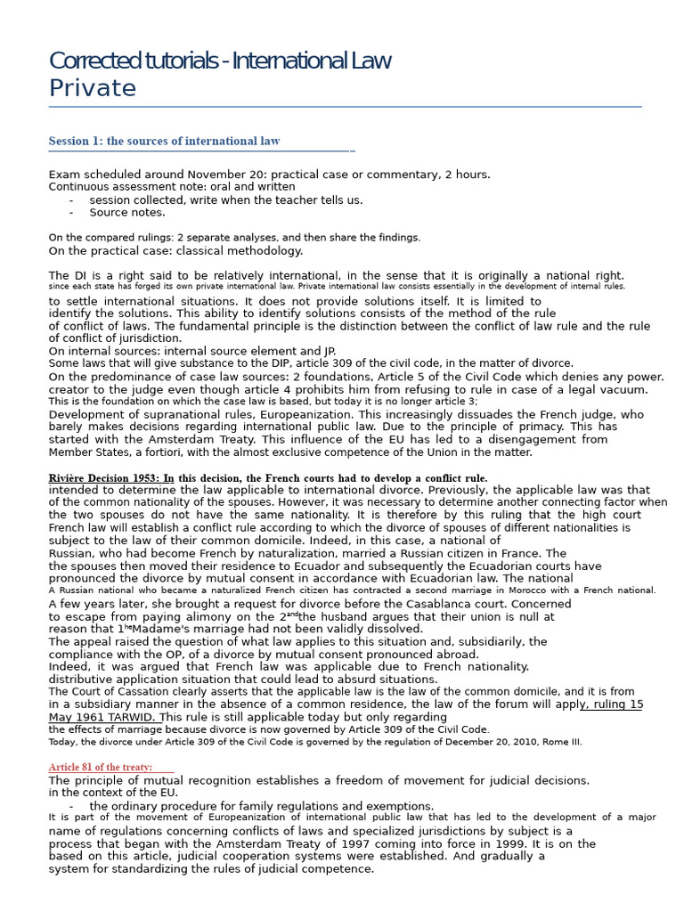 Sources of International Law Overview | PDF | Marriage | Divorce
