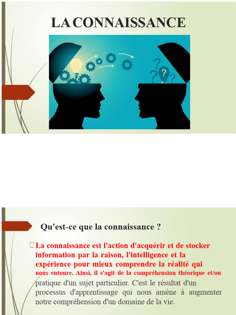 Comprendre la connaissance et ses types | PDF | Épistémologie ...