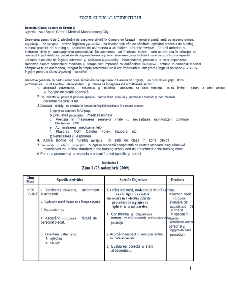 Focalizare Clinică: Camera de Urgență | PDF