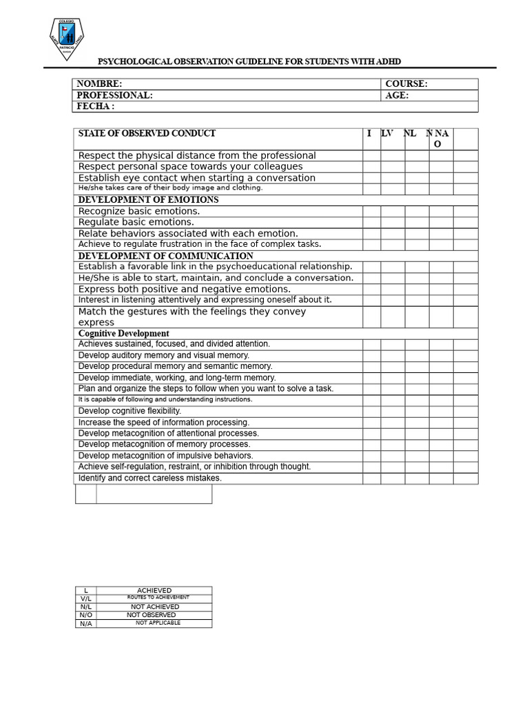 ADHD Student Observation Guidelines | PDF