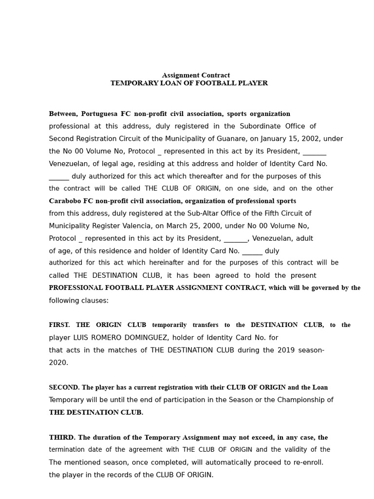 Temporary transfer of football player (1) | PDF