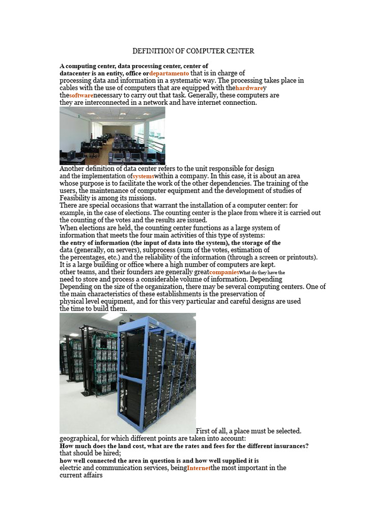 Understanding Computer Centers: Functions & Design | PDF | Data Center ...