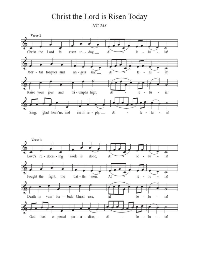 Christ the Lord is Risen Today Lyrics | PDF