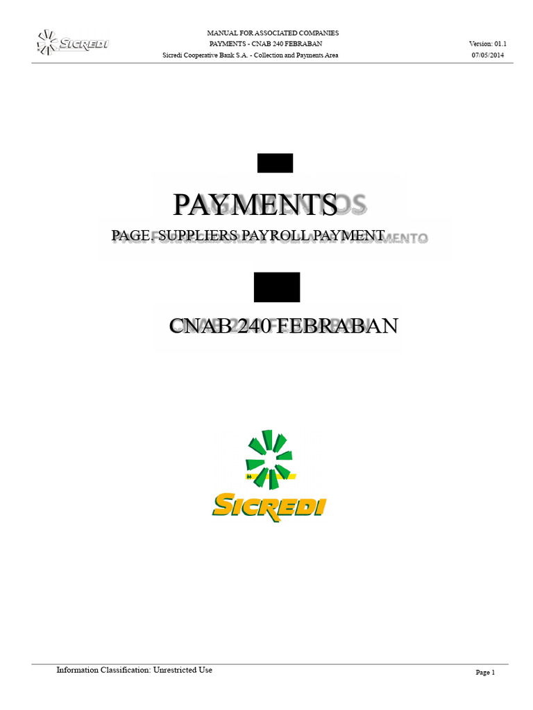 CNAB 240 Payment Manual for Partners | PDF | Payments | Banks