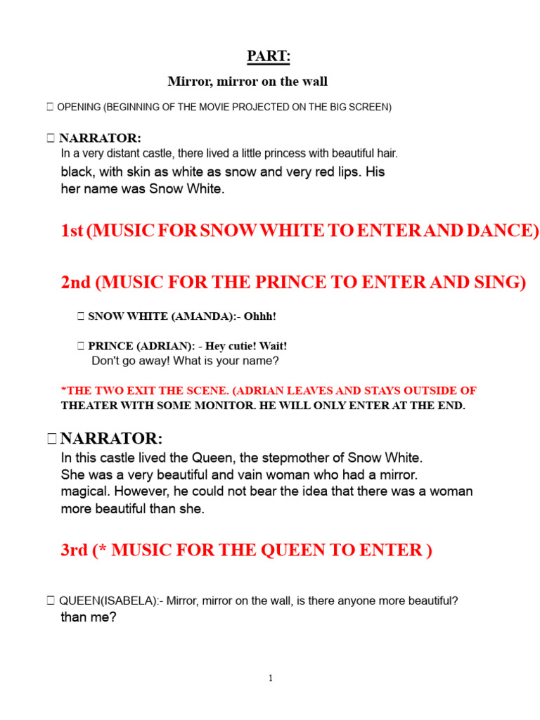 Snow White Theater | PDF | Snow White | Fairy Tales