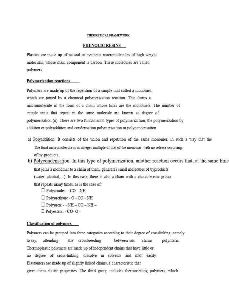 Phenolic Resins: Properties and Types | PDF | Polymers | Polymerization