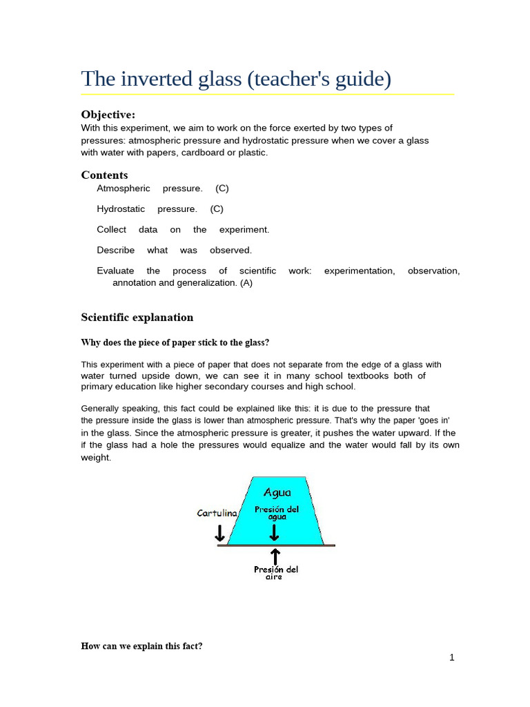 The Inverted Glass | PDF | Pressure | Water