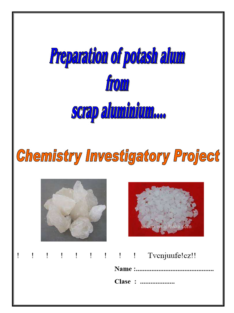 Certificado de Proyecto: Alumbre de Potasio | PDF | Aluminio | Ácido