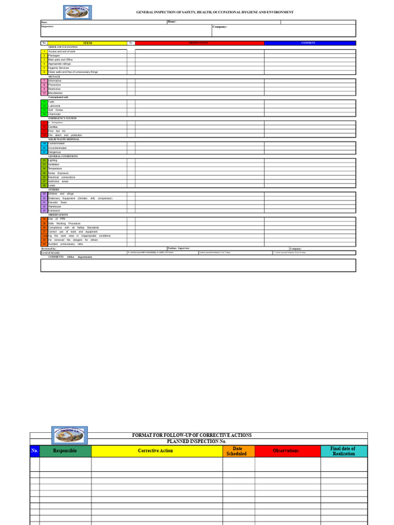 Inspection Format | PDF | Personal Protective Equipment | Hygiene