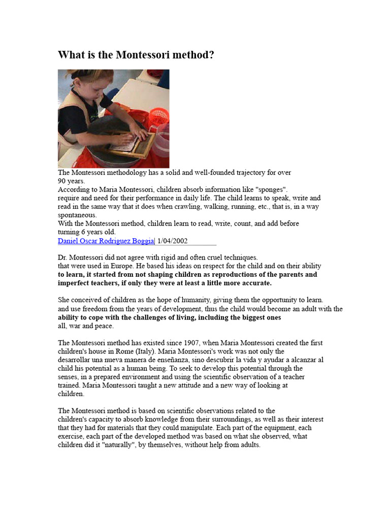 Understanding the Montessori Method | PDF | Montessori Education | Teachers