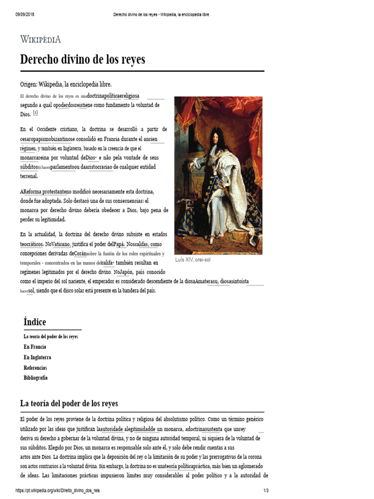 Derecho divino de los reyes explicado | PDF | Formas de gobierno ...