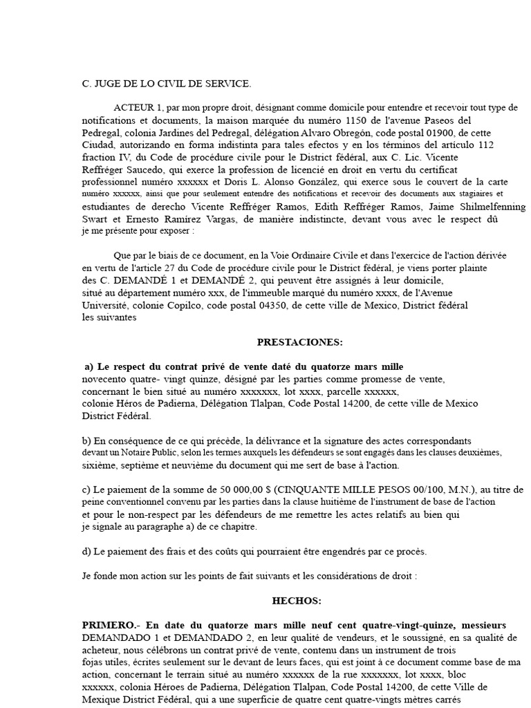 Action en justice pour non-respect de contrat | PDF | Justice | Crime ...