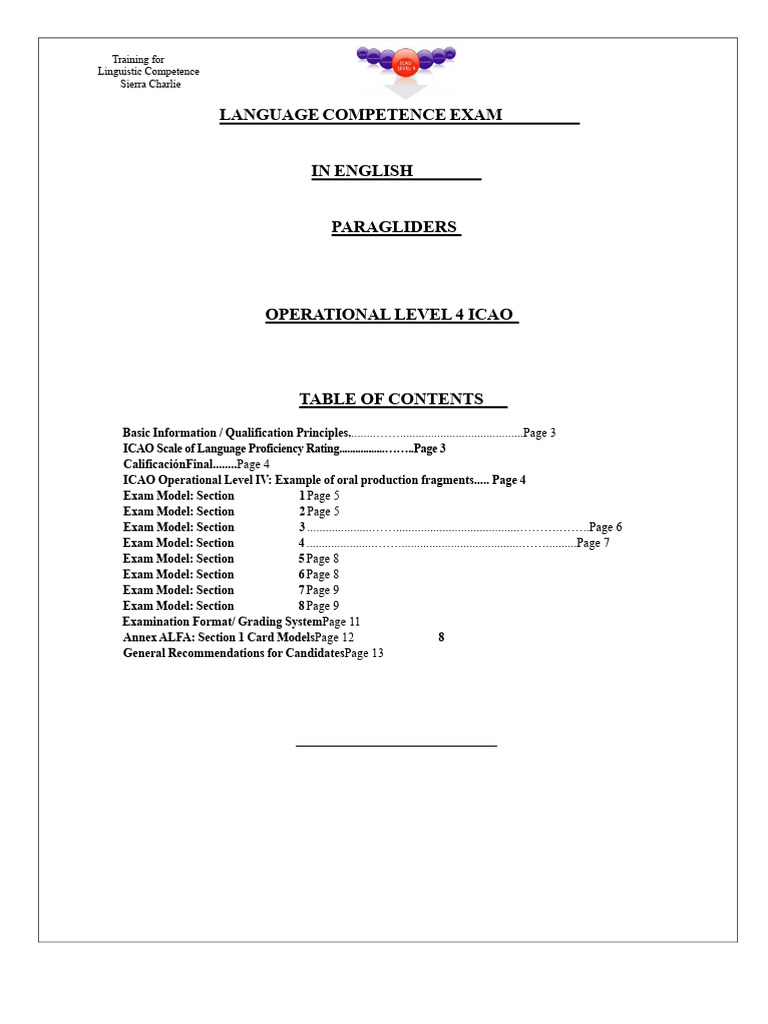 ICAO Level 4 Language Proficiency Exam Guide | PDF | English Language ...