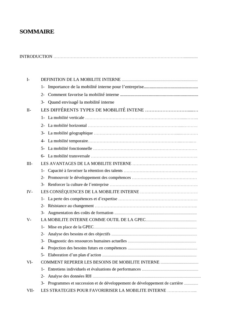 Mobilité interne : enjeux et stratégies clés | PDF | Gestion des ...