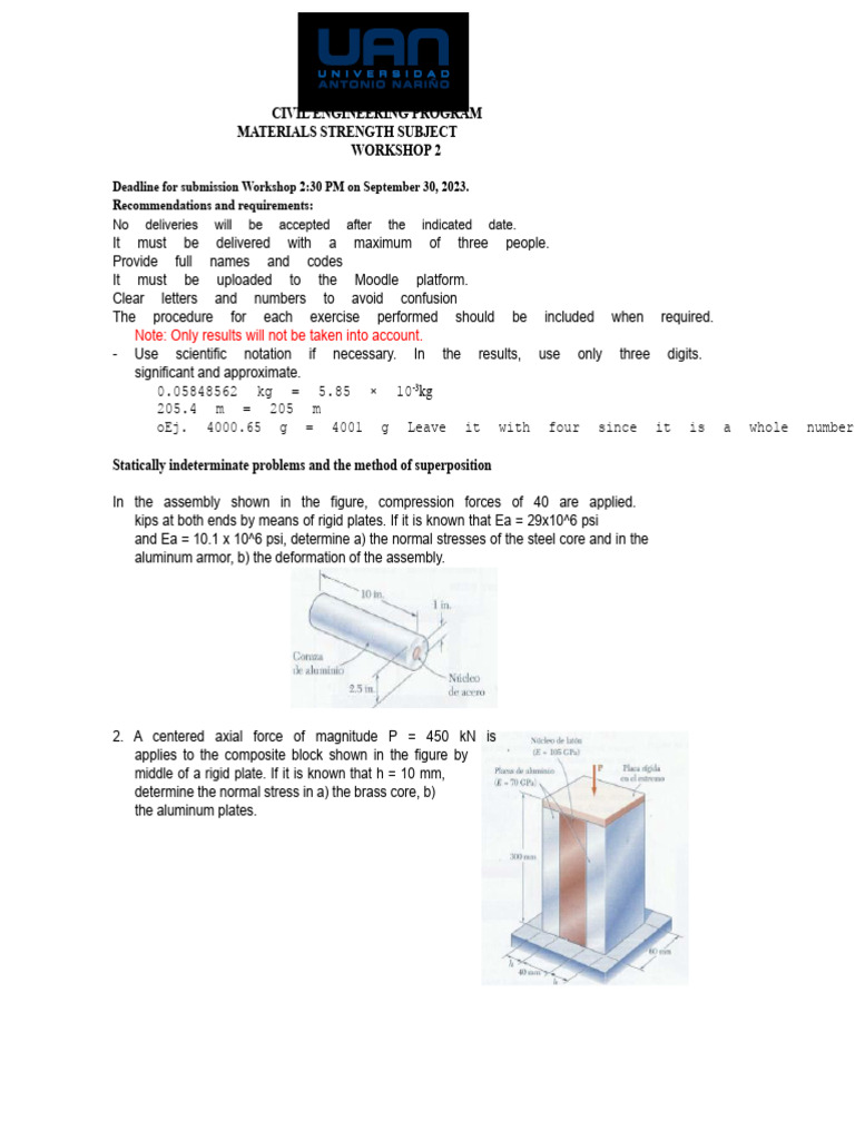 Workshop 2 Res - Materials | PDF | Young's Modulus | Deformation ...