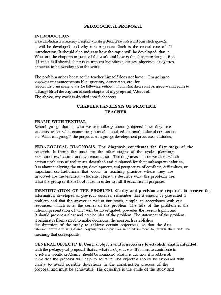 Pedagogical Proposal Framework Guide | PDF | Mind | Methodology