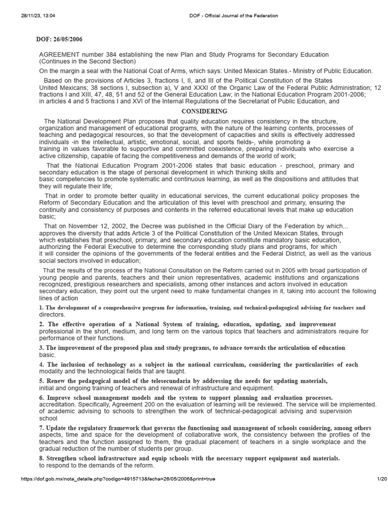 New Secondary Education Reform Plan | PDF | Knowledge | Curriculum