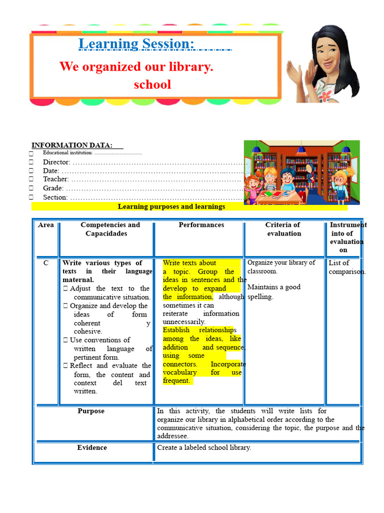 Organizing Classroom Library Session | PDF | Pedagogy | Books
